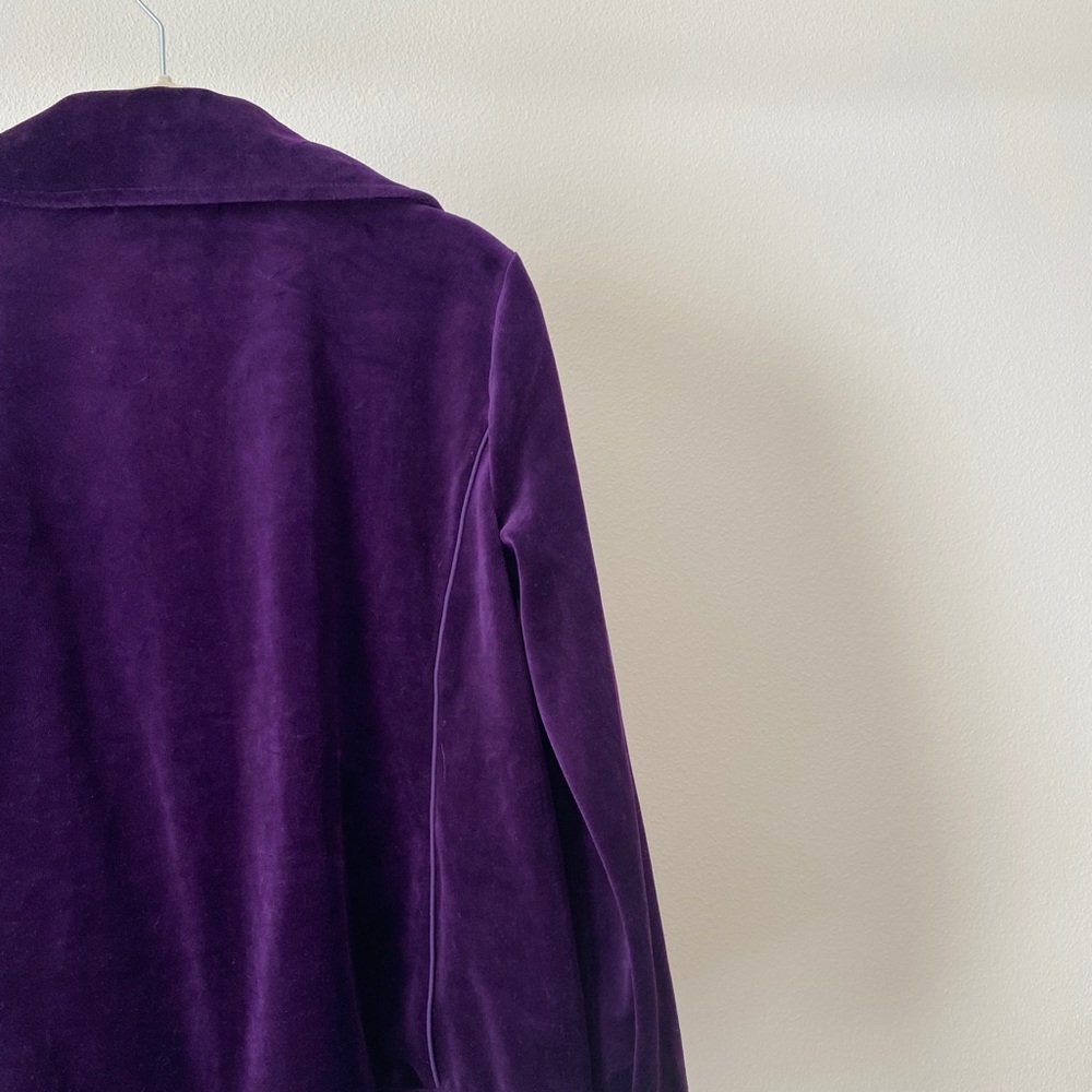 New without tag Ralph Lauren velour deep purple with gold zip up jacket - Picture 6 of 6